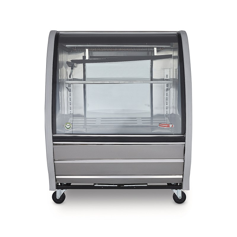 VITRINA DELICATESSEN VIDRIO PANORAMICO ACERO INOXIDABLE TEM100AI