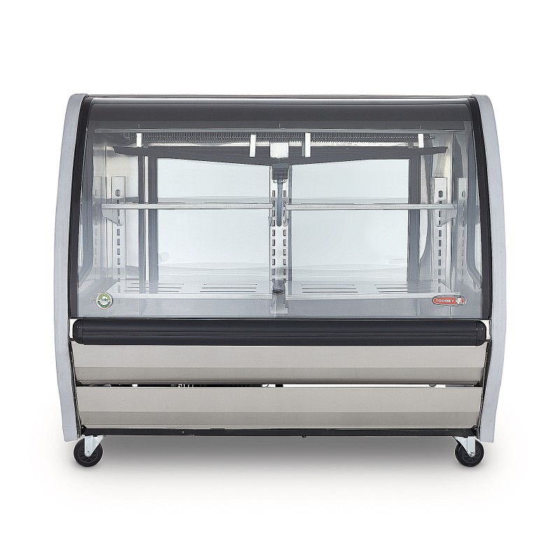 VITRINA DELICATESSEN VIDRIO PANORAMICO ACERO INOXIDABLE TEM150AI